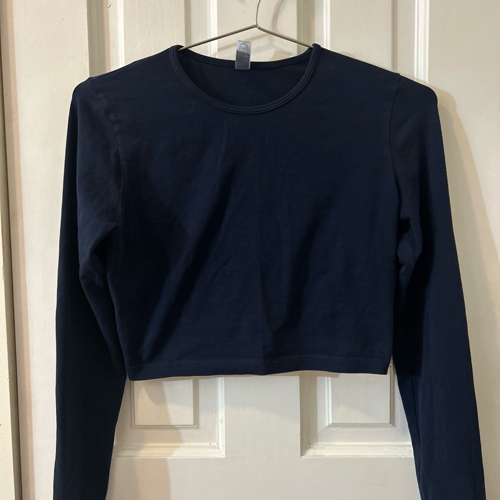 Los Angeles Apparel Dark Blue Women's Crop Top